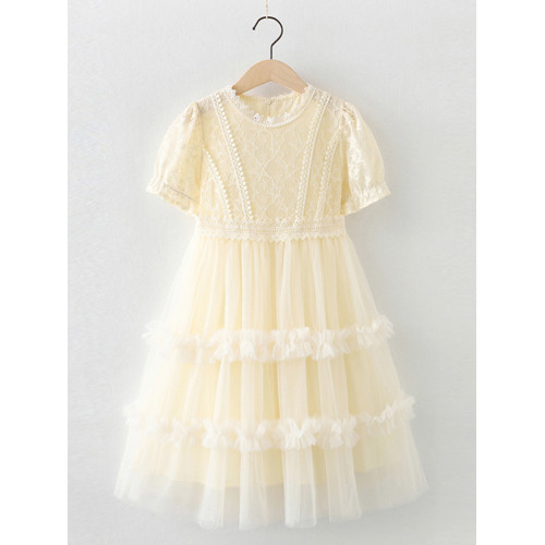 女童連衣裙禮服裙新款夏裝韓版女孩童裝蕾絲裙子夏季洋氣公主裙