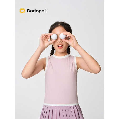 Dodopoli女童網球運動背心T恤透氣吸溼排汗抗菌夏季外穿無袖上衣