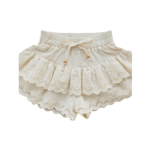 女童短褲夏裝2025新款韓國童裝兒童女孩洋氣雙層鏤空花邊蛋糕裙褲