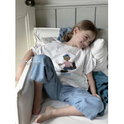 波拉bora韓國童裝女童天絲時髦褲牛仔褲2025新款褲子兒童直筒褲