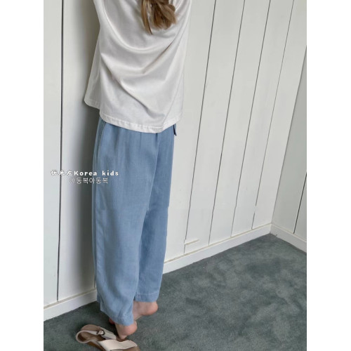 波拉bora韓國童裝女童天絲時髦褲牛仔褲2025新款褲子兒童直筒褲