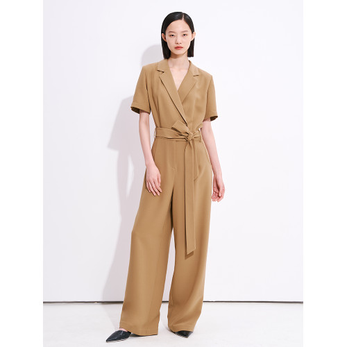 菲埃琳FILINGME 25夏新款時尚垂感工裝風短袖連體褲連體衣女