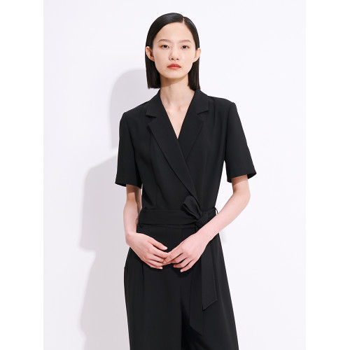 菲埃琳FILINGME 25夏新款時尚垂感工裝風短袖連體褲連體衣女