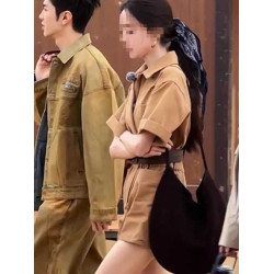 古力娜紥同款甜酷工裝連體衣港風復古濶腿短褲女夏季新連體褲子潮