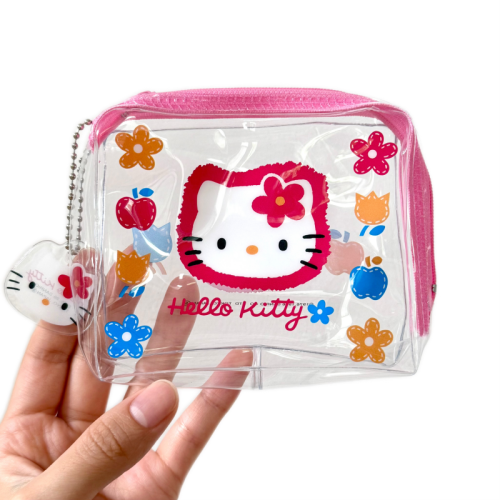 hellokitty化妝包迷你防水PVC透明印花收納包日系卡通L包夏日手包