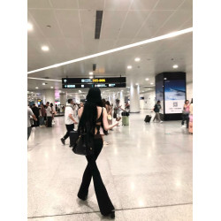 韓系後背設計感外穿帶胸墊吊帶背心女辣妹修身連體衣喇叭褲套裝