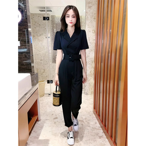 BEBE NOBLE西裝連體褲女2025夏季新款薄款氣質設計感高腰連體衣褲