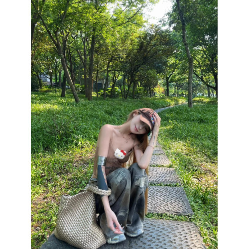 GARIS 歐美辣妹風蕾絲吊帶背心性感純欲鏤空連體衣修身上衣女夏季