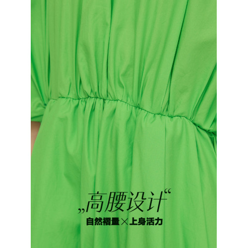 JNBY/江南布衣折釦春夏連體衣女中袖圓領寬松松緊腰連體褲OL風
