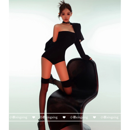 美式辣妹暗黑禦姐風修身裹胸連體短褲氣質抹胸背心連體衣內搭打底