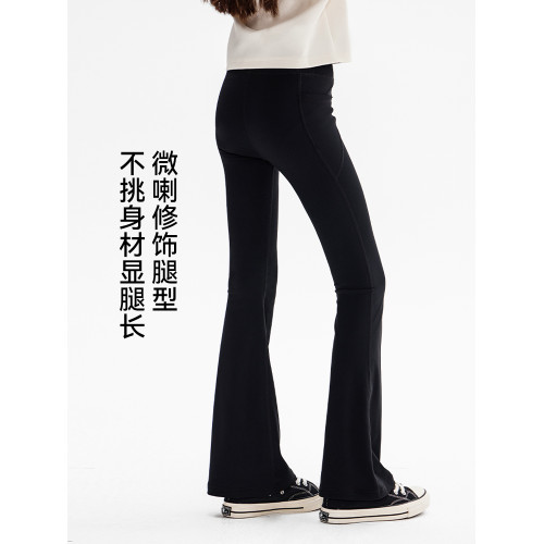 女童褲子夏季微喇鯊魚褲2025新款瑜伽打底褲中大童長褲運動喇叭褲