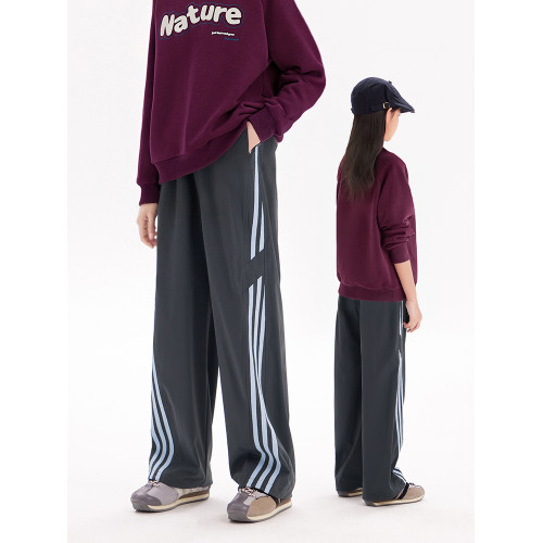 女童褲子夏季薄款2025初中生兒童寬松休閒運動中大童直筒濶腿長褲