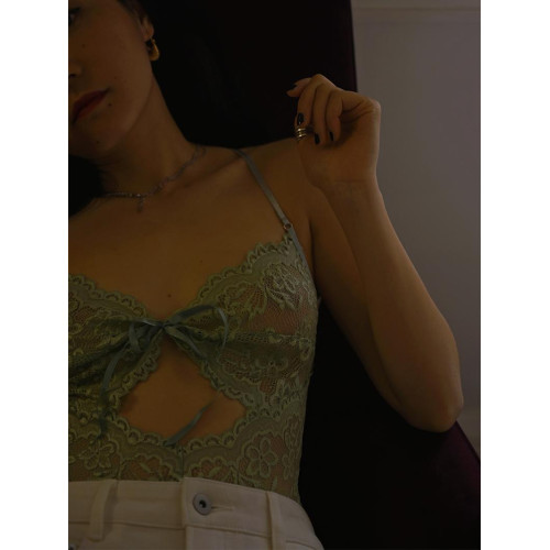 DJ彈力蕾絲吊帶連體衣鏤空背心女內搭外穿性感辣妹風透視夏季女裝