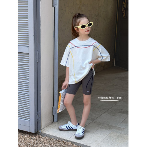 【輕裝】藍小爸童裝女童親子運動瑜伽短褲夏季新款兒童戶外騎行褲