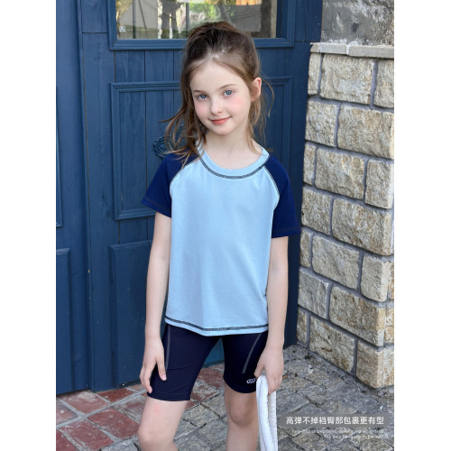【輕裝】藍小爸童裝女童親子運動瑜伽短褲夏季新款兒童戶外騎行褲