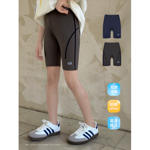 【輕裝】藍小爸童裝女童親子運動瑜伽短褲夏季新款兒童戶外騎行褲