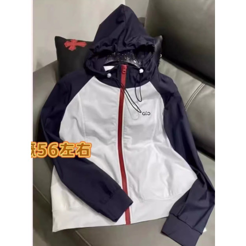 夏季歐範新款防曬衣女長袖連帽拼色設計小衆減齡時尚休閒薄外套