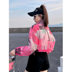 香港潮牌小個子遮陽防曬衣女夏季新款防紫外線透氣薄款短款防曬衫