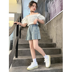 女童夏季寬松牛仔褲子2025新款女孩夏裝百搭褲裙兒童夏款薄款短褲