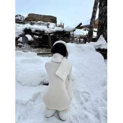 辣妹白色雪地拉鍊長袖裸感速乾連體衣運動健身訓練緊身連體褲女