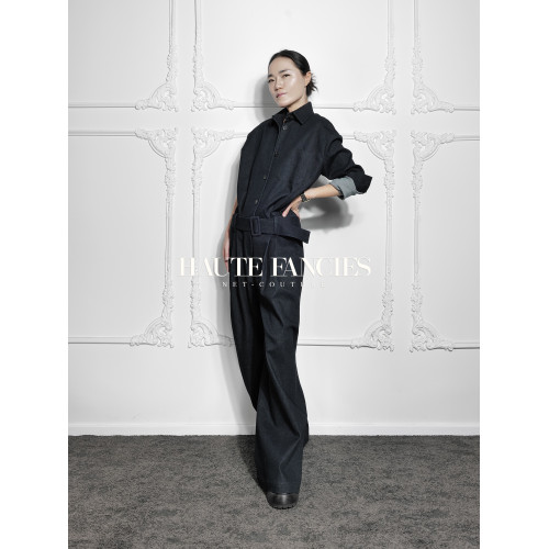 賽車手 HAUTE FANCIES後搆想｜藏青斜紋棉工裝風牛仔連體衣25春夏