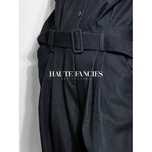 賽車手 HAUTE FANCIES後搆想｜藏青斜紋棉工裝風牛仔連體衣25春夏