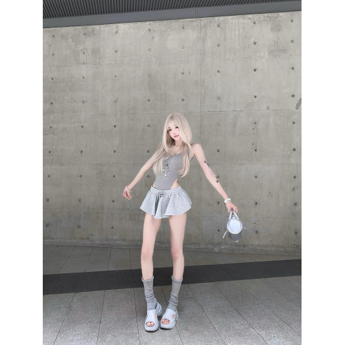 歐美辣妹風性感後背鏤空吊帶連體衣女2025新款花苞裙褲兩件套