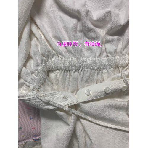 Rixo Fgffv法式圓領長袖工裝襯衫抽繩收腰連體短褲女夏薄款連體衣