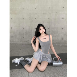 GARIS 歐美辣妹風美背攻心後背外穿性感吊帶背心女修身連體衣女夏