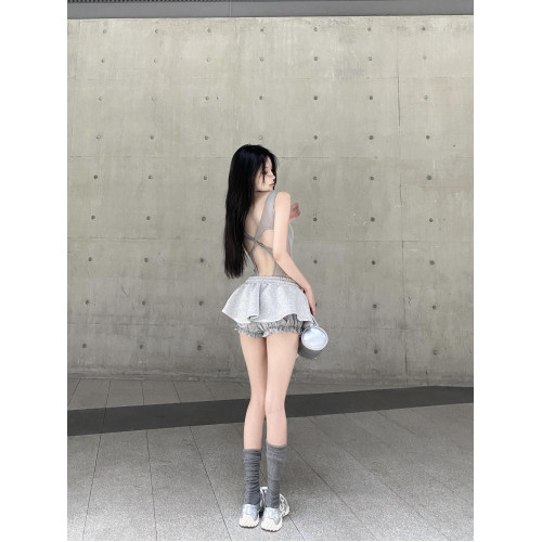 GARIS 歐美辣妹風美背攻心後背外穿性感吊帶背心女修身連體衣女夏