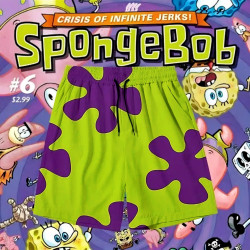 NASA聯名派大星同款兒童短褲男女童夏季冰絲睡褲親子裝速乾沙灘褲