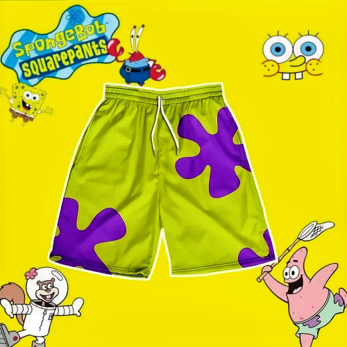 NASA聯名派大星同款兒童短褲男女童夏季冰絲睡褲親子裝速乾沙灘褲