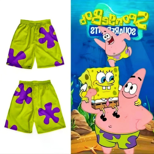 NASA聯名派大星同款兒童短褲男女童夏季冰絲睡褲親子裝速乾沙灘褲