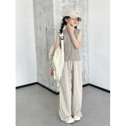 波拉韓童裝女童直筒休閒褲2025夏裝新款兒童超薄褲子中大童防蚊褲