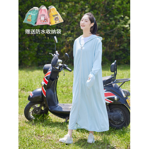 騎電動車冰絲防曬衣長款UPF50女戶外全身防紫外線寬松夏季涼透氣