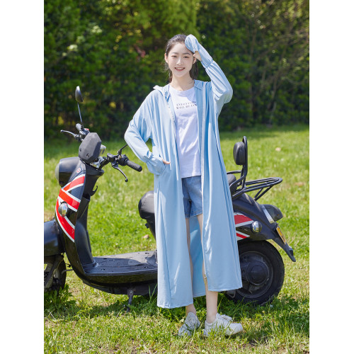 騎電動車冰絲防曬衣長款UPF50女戶外全身防紫外線寬松夏季涼透氣