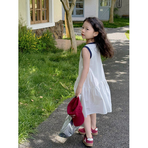 韓國女童連衣裙夏裝2025新款女孩無袖背心裙子兒童洋氣森系公主裙