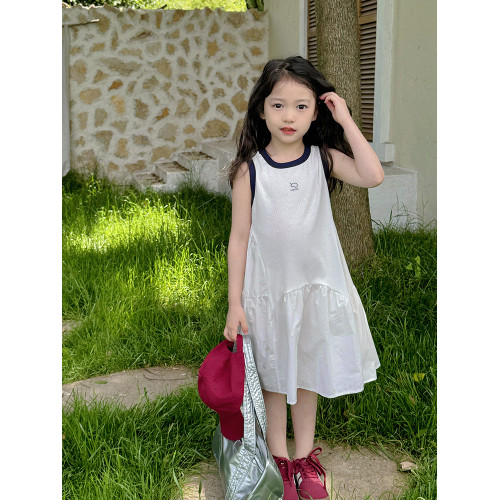 韓國女童連衣裙夏裝2025新款女孩無袖背心裙子兒童洋氣森系公主裙