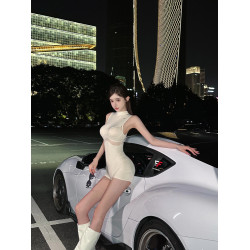 GARIS 歐美辣妹風無袖連體衣性感純欲拼接修身包臀連體短褲子女夏