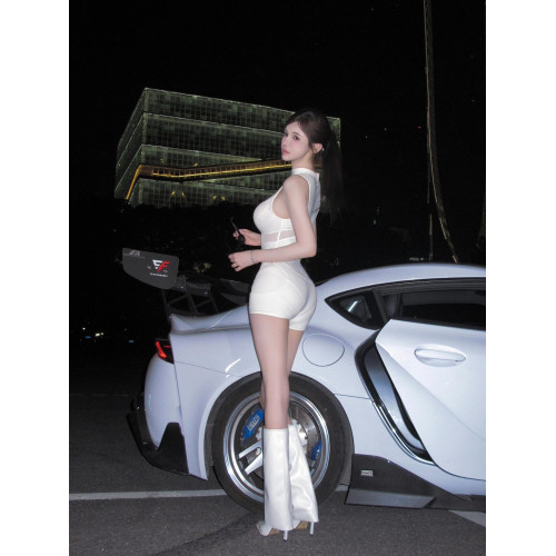 GARIS 歐美辣妹風無袖連體衣性感純欲拼接修身包臀連體短褲子女夏