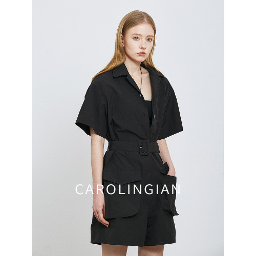 Carolingian英國小衆單！設計師寬松松弛感連體褲女 薄款連體衣新