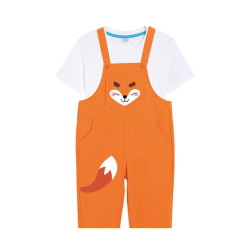 夏季兒童演出服可愛狐狸親子裝棉背帶短褲幼兒園啦啦隊六一表演服