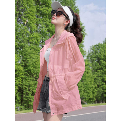 大碼防曬衣女2025夏季新款時尚小個子收腰透氣薄款防曬服休閒外套