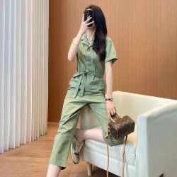 JOVKATTI氣質通勤連體衣女2025夏季新款高級一體式直筒中腰連體褲