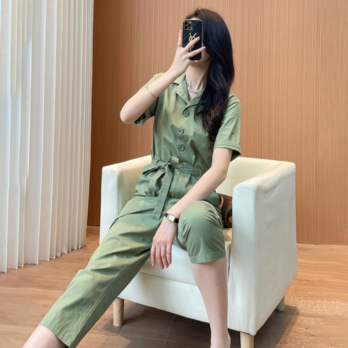JOVKATTI氣質通勤連體衣女2025夏季新款高級一體式直筒中腰連體褲