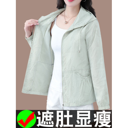 薄防曬衣2025年夏季新款粉色中年媽媽大碼女裝防紫外線時尚防曬服