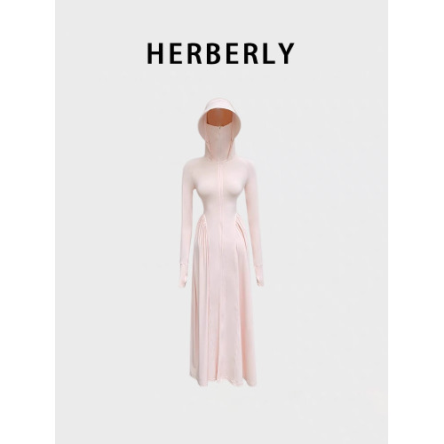HERBERLY超長款大帽簷防曬衣女2025夏季新款透氣防紫外線冰絲外套