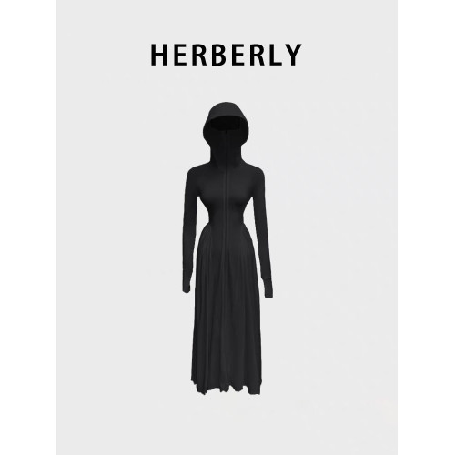 HERBERLY超長款大帽簷防曬衣女2025夏季新款透氣防紫外線冰絲外套