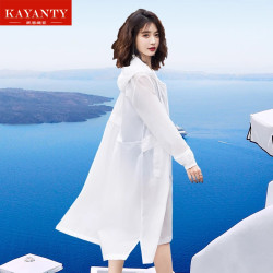 KAYANTY防曬衣風衣外套女夏季中長款2025海邊旅遊透氣防曬服罩衫