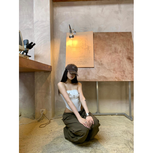 GARIS 星星豹紋連體衣夏季新款外穿性感美背抹胸吊帶背心辣妹上衣
